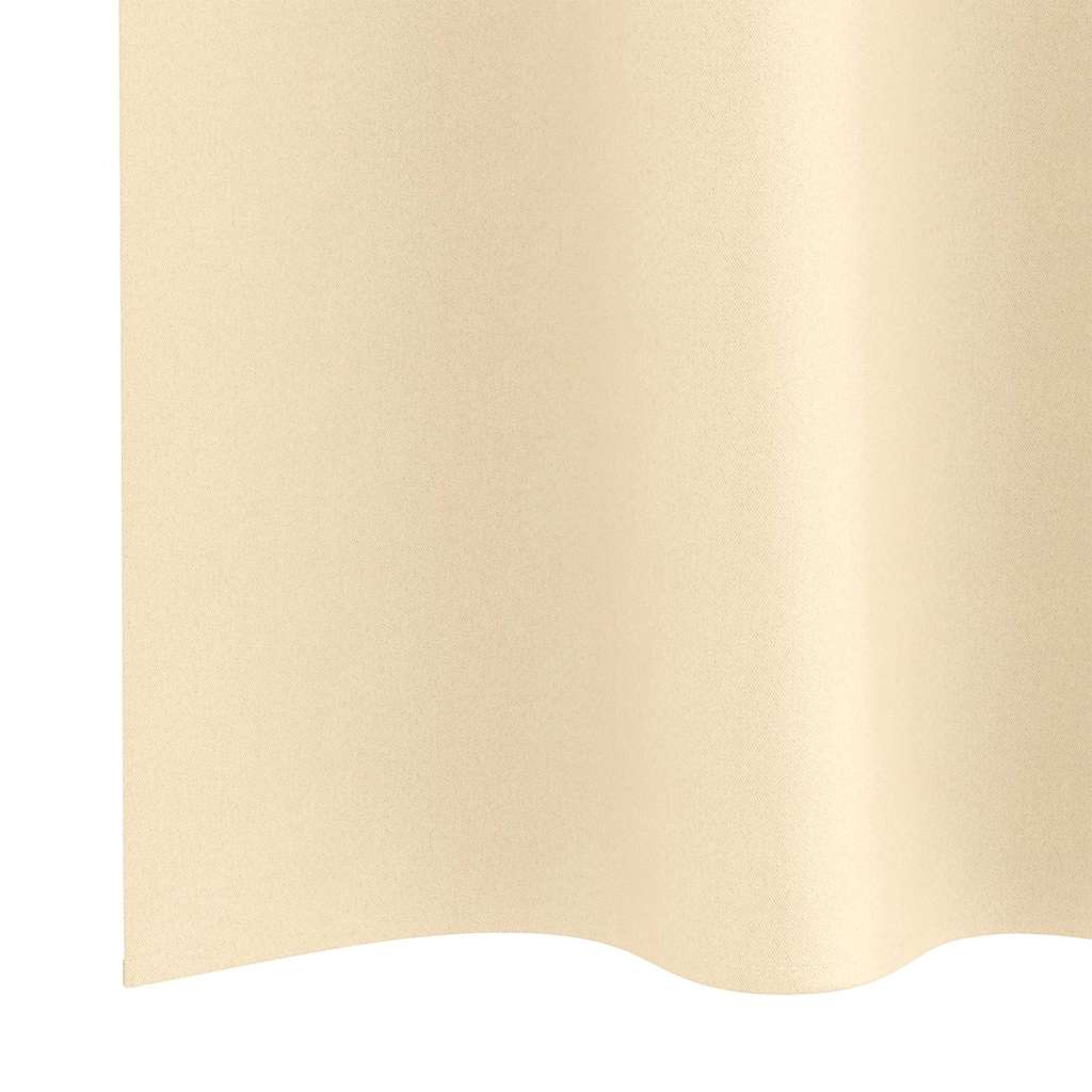 vidaXL Verdunkelungs-Vorhänge mit Ringen 2 pcs Creme 225 x 140 cm