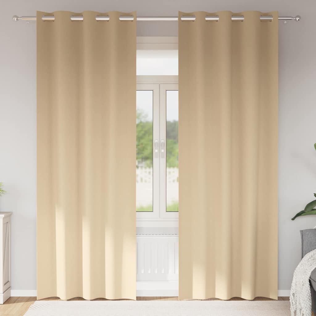 Verdunkelungs-Vorhänge mit Ringen 2 pcs Creme 245 x 140 cm