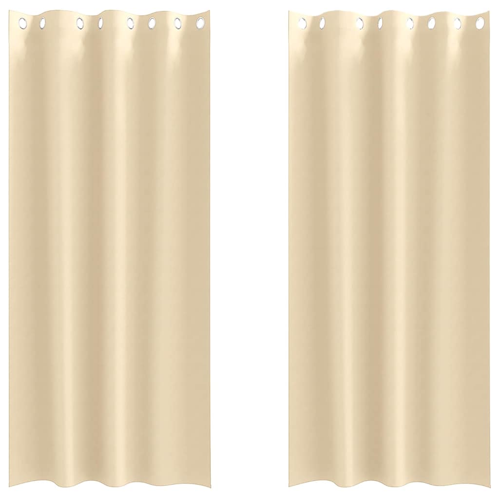 vidaXL Verdunkelungs-Vorhänge mit Ringen 2 pcs Creme 260 x 140 cm