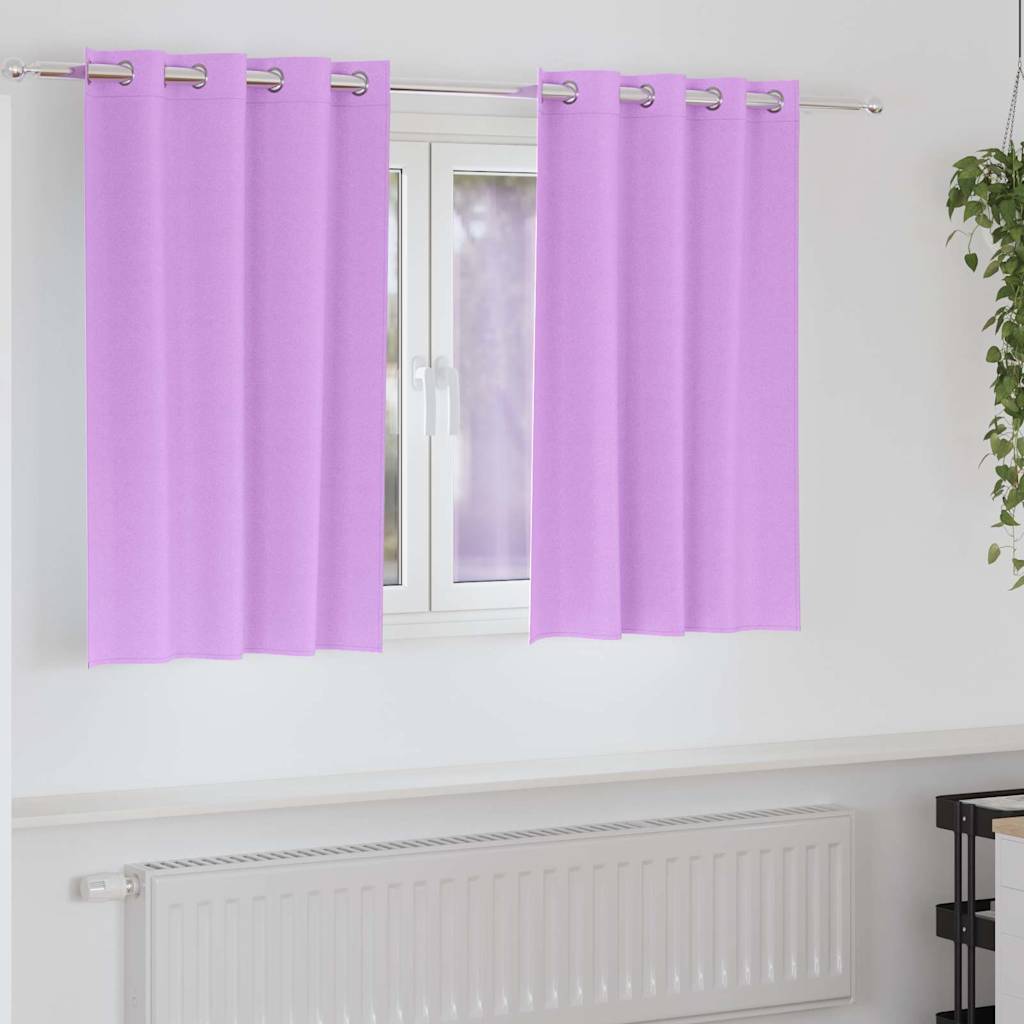 vidaXL Verdunkelungs-Vorhänge mit Ringen 2 pcs Lila 140 x 140 cm