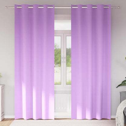 vidaXL Verdunkelungs-Vorhänge mit Ringen 2 pcs Lila 260 x 140 cm