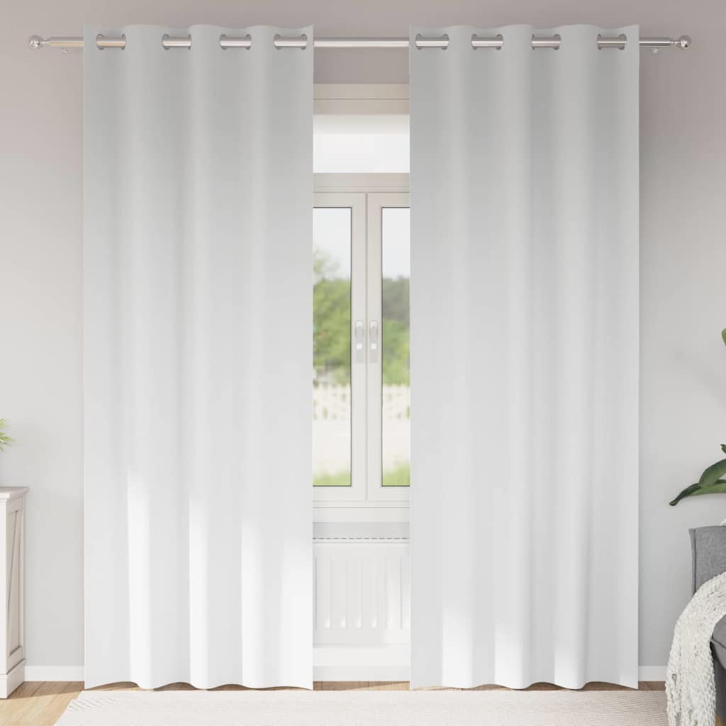 vidaXL Verdunkelungs-Vorhänge mit Ringen 2 pcs Reinweiß 225 x 140 cm