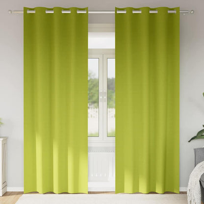 Verdunkelungs-Vorhänge mit Ringen 2 pcs Grün 225 x 140 cm