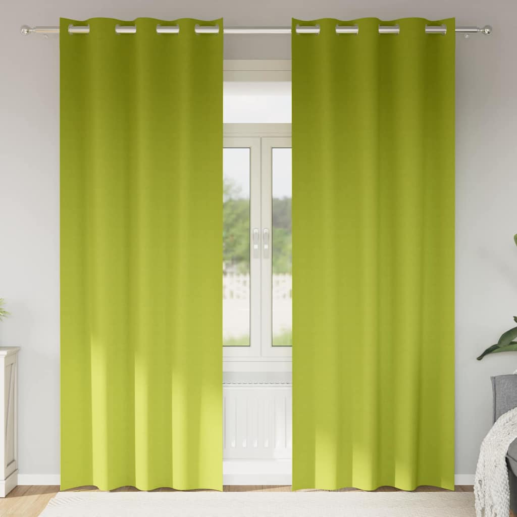 Verdunkelungs-Vorhänge mit Ringen 2 pcs Grün 260 x 140 cm