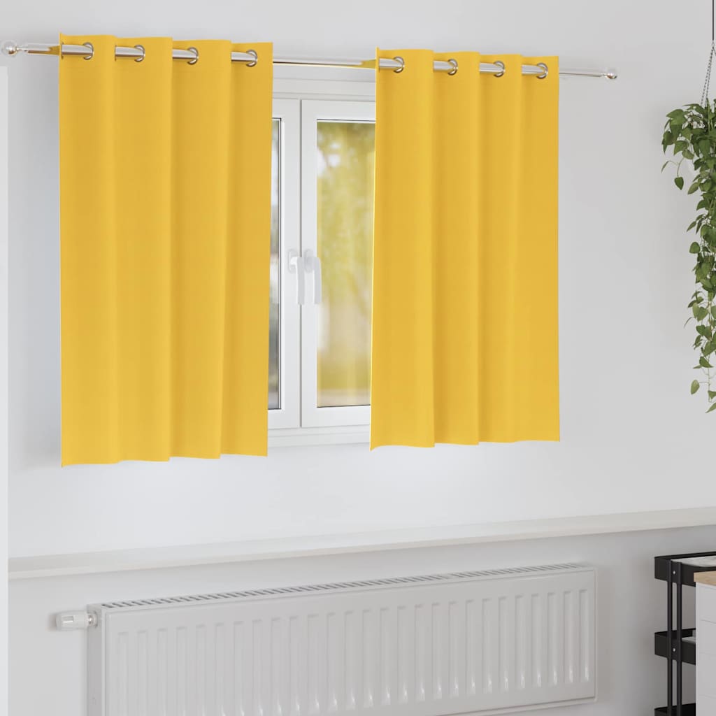 vidaXL Verdunkelungs-Vorhänge mit Ringen 2 pcs Senfgelb 140 x 140 cm