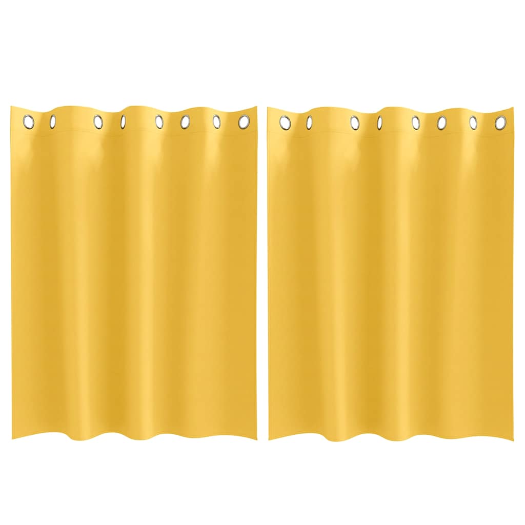 vidaXL Verdunkelungs-Vorhänge mit Ringen 2 pcs Senfgelb 140 x 140 cm