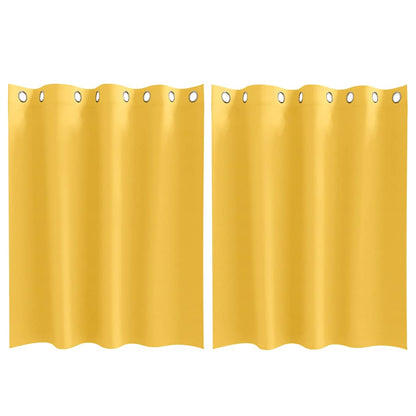 vidaXL Verdunkelungs-Vorhänge mit Ringen 2 pcs Senfgelb 140 x 140 cm