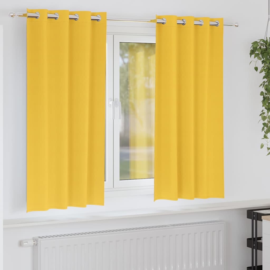 vidaXL Verdunkelungs-Vorhänge mit Ringen 2 pcs Senfgelb 175 x 140 cm