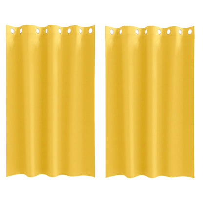 vidaXL Verdunkelungs-Vorhänge mit Ringen 2 pcs Senfgelb 175 x 140 cm