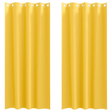 vidaXL Verdunkelungs-Vorhänge mit Ringen 2 pcs Senfgelb 245 x 140 cm