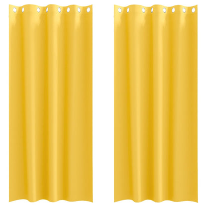 Verdunkelungs-Vorhänge mit Ringen 2 pcs Senfgelb 260 x 140 cm