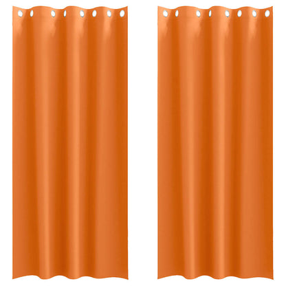 Verdunkelungs-Vorhänge mit Ringen 2 pcs Helles Orange
