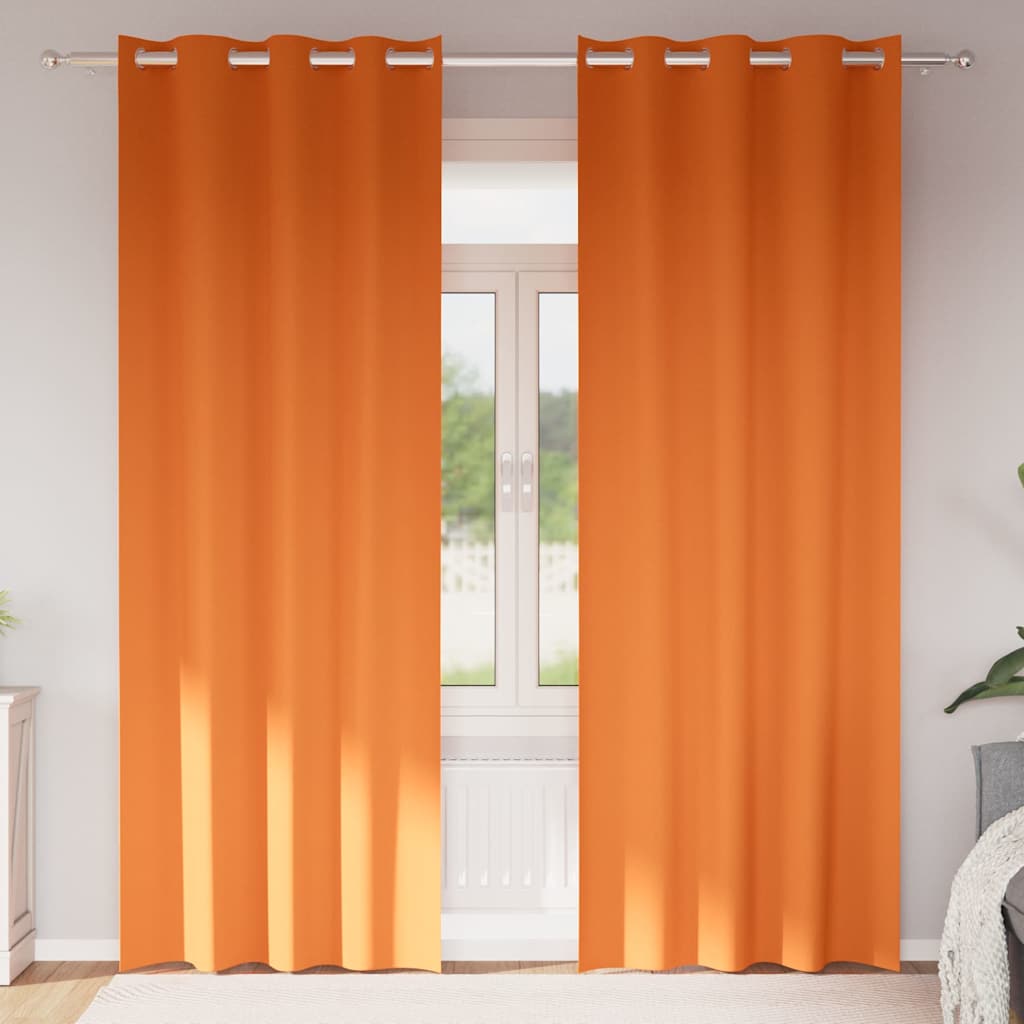 vidaXL Verdunkelungs-Vorhänge mit Ringen 2 pcs Helles Orange