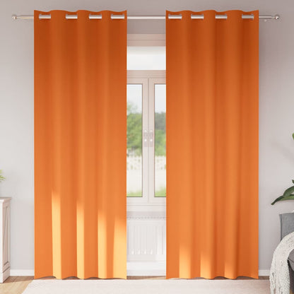 vidaXL Verdunkelungs-Vorhänge mit Ringen 2 pcs Helles Orange