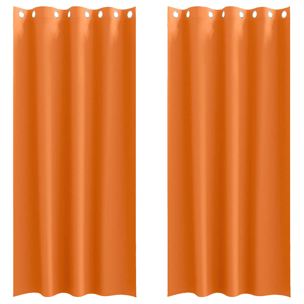 Verdunkelungs-Vorhänge mit Ringen 2 pcs Helles Orange
