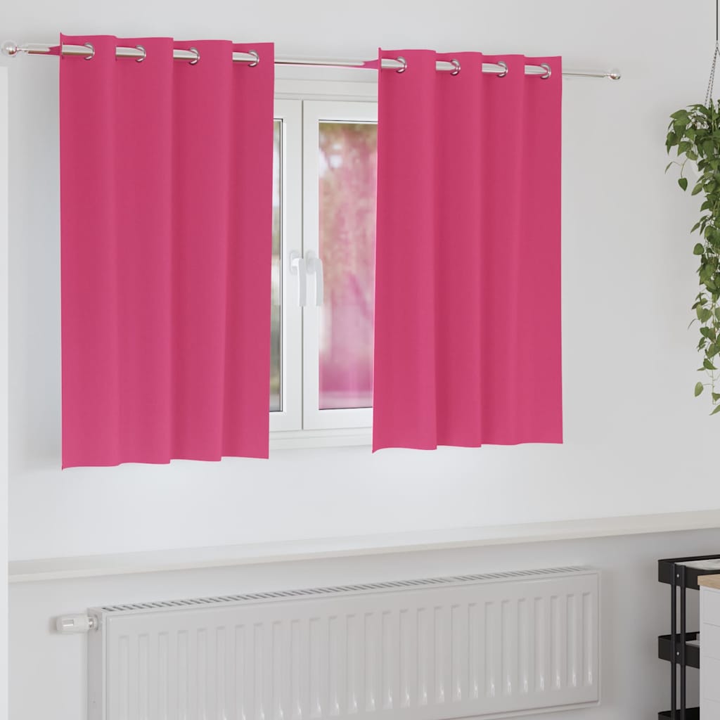 vidaXL Verdunkelungs-Vorhänge mit Ringen 2 pcs Helles Pink