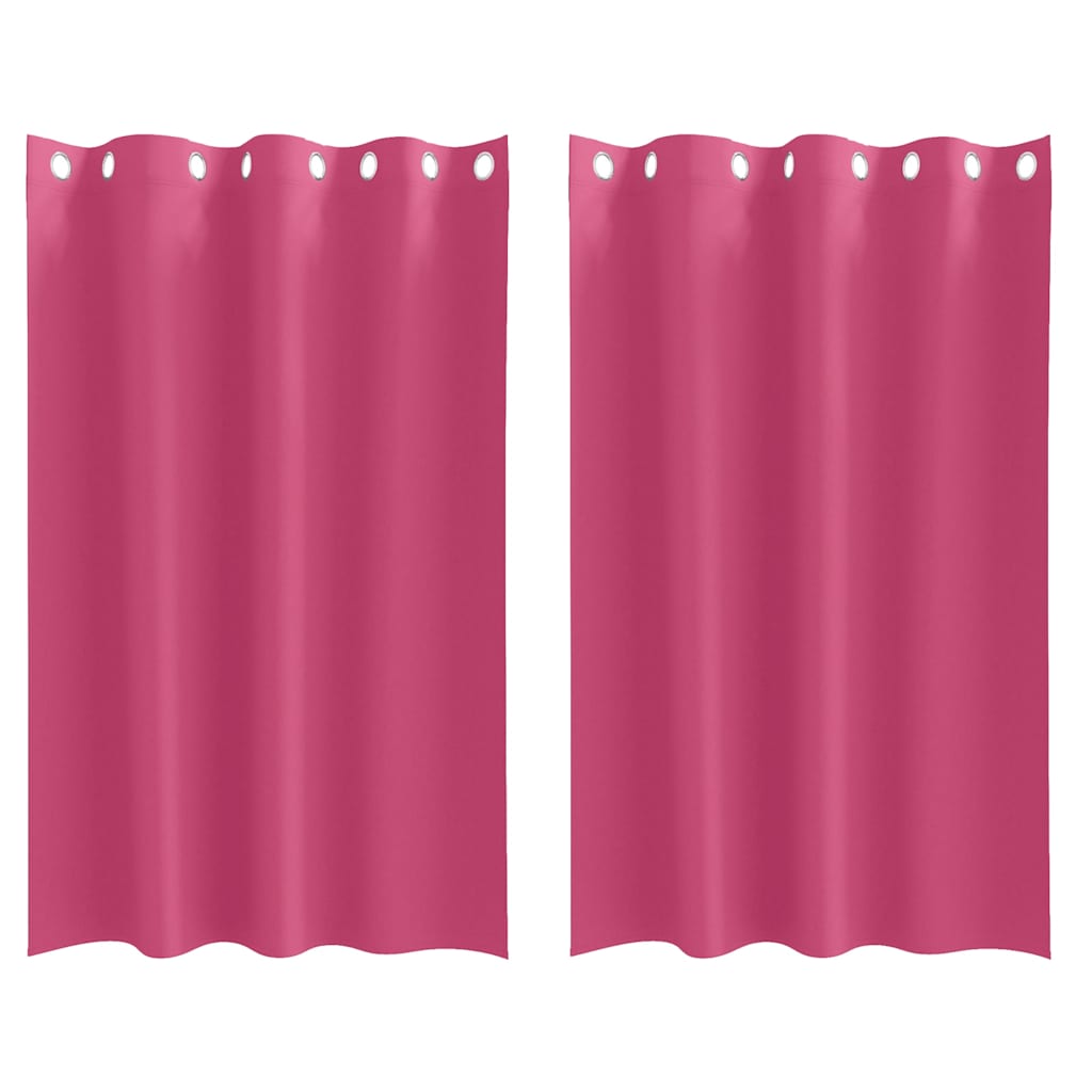 vidaXL Verdunkelungs-Vorhänge mit Ringen 2 pcs Helles Pink