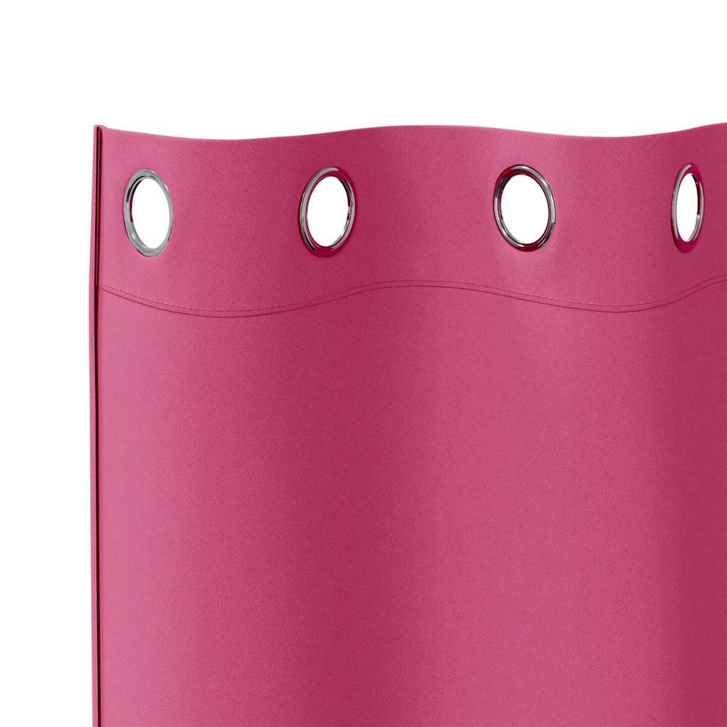 Verdunkelungs-Vorhänge mit Ringen 2 pcs Helles Pink