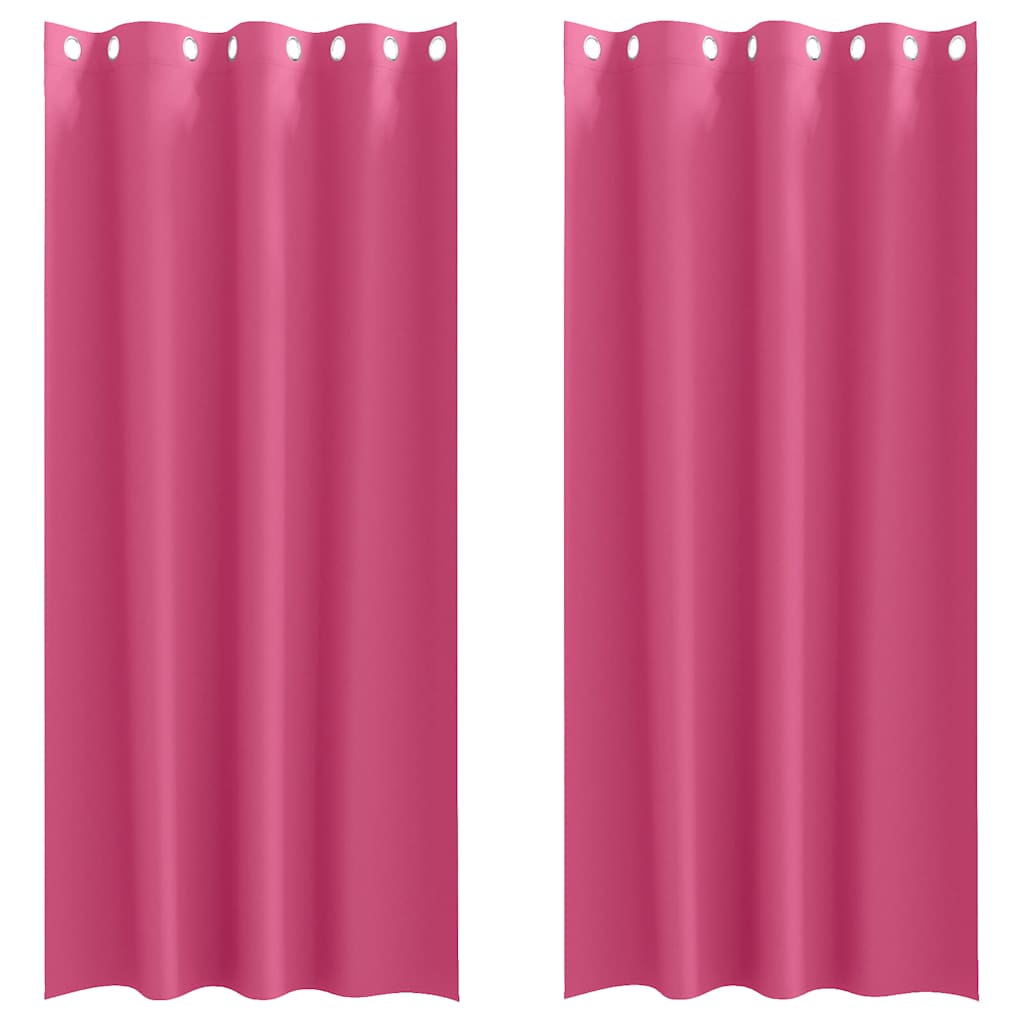 Verdunkelungs-Vorhänge mit Ringen 2 pcs Helles Pink