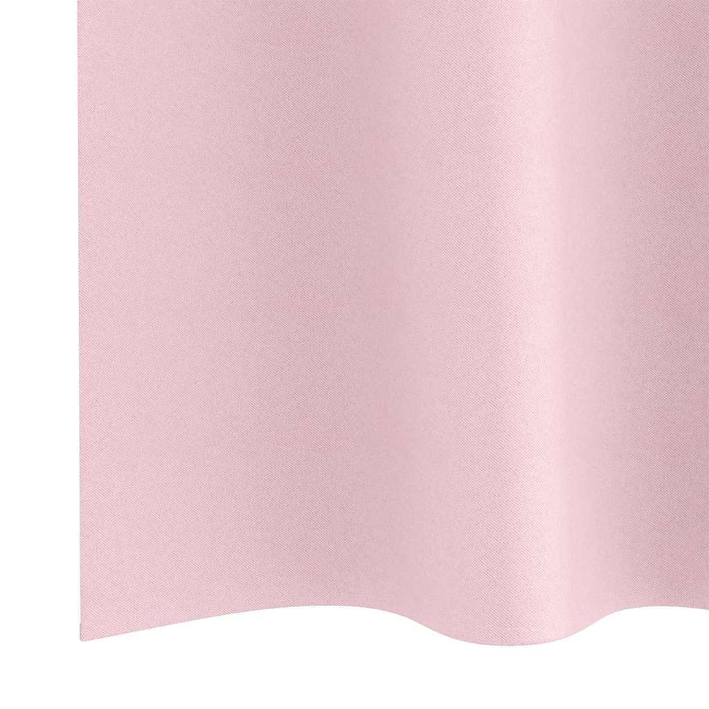 vidaXL Verdunkelungs-Vorhänge mit Ringen 2 pcs Babyrosa 175 x 140 cm
