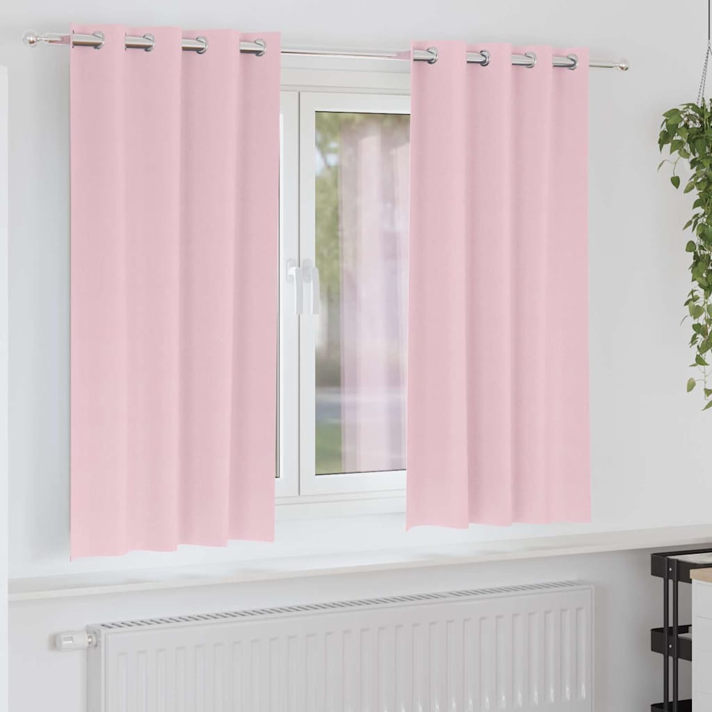 vidaXL Verdunkelungs-Vorhänge mit Ringen 2 pcs Babyrosa 175 x 140 cm