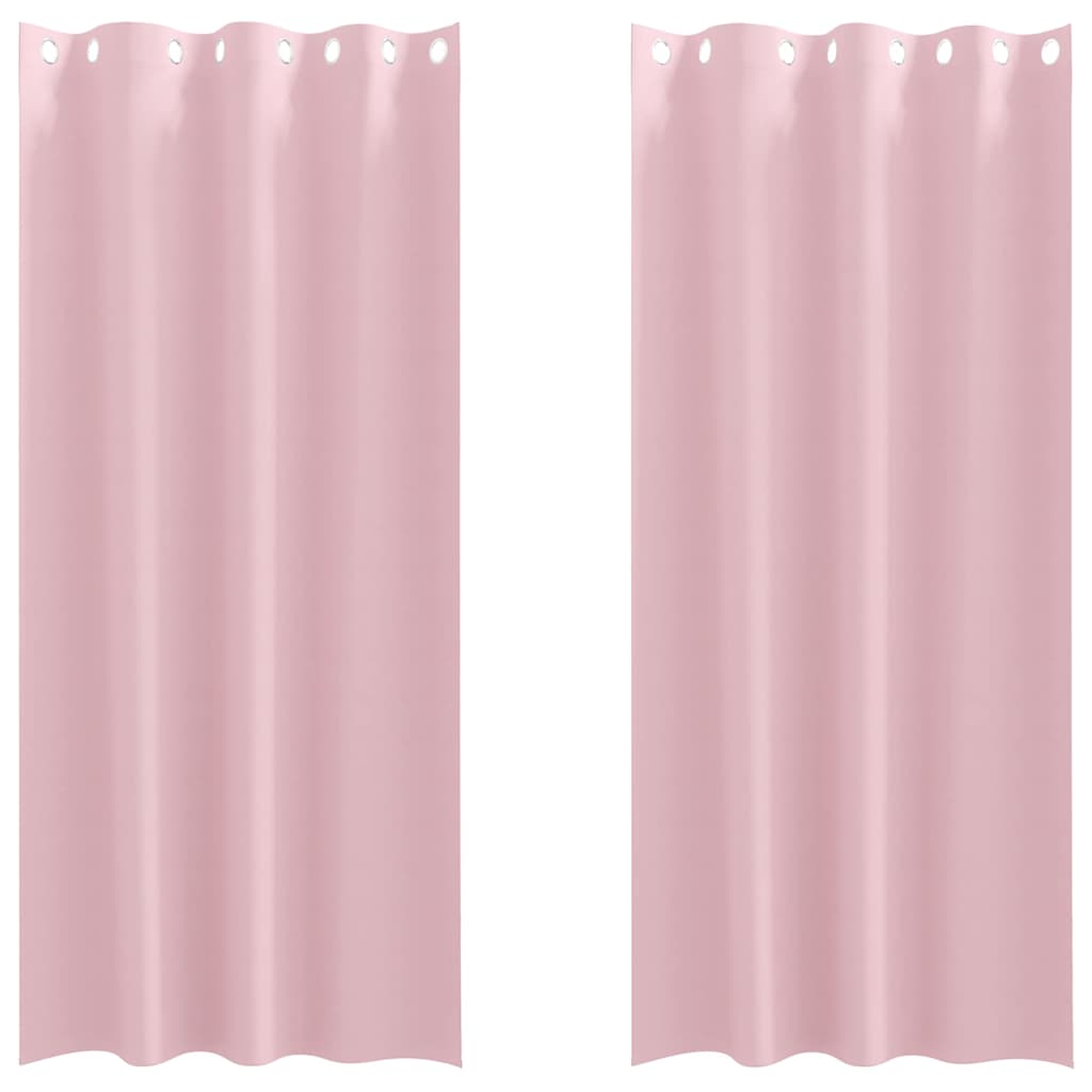 vidaXL Verdunkelungs-Vorhänge mit Ringen 2 pcs Babyrosa 260 x 140 cm