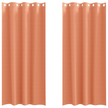 vidaXL Verdunkelungs-Vorhänge mit Ringen 2 pcs Terrakotta 245 x 140 cm