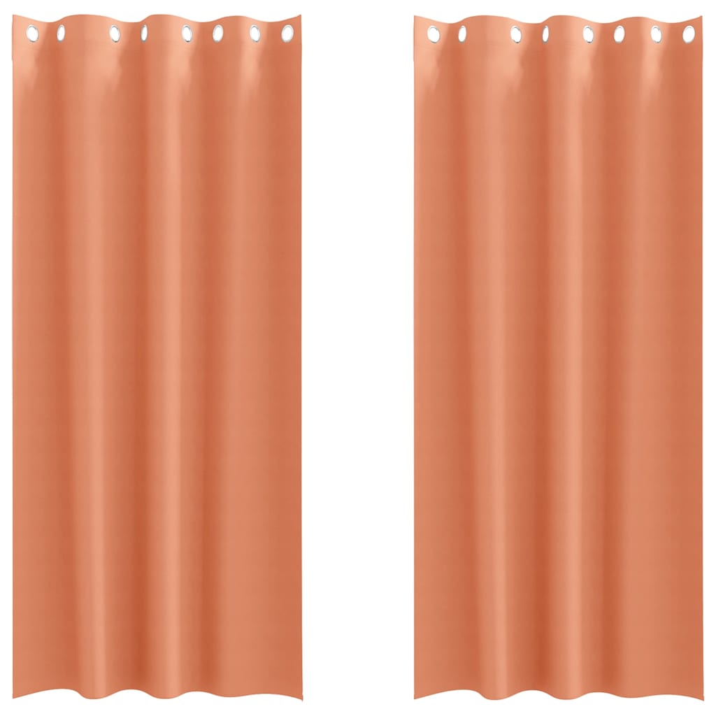 vidaXL Verdunkelungs-Vorhänge mit Ringen 2 pcs Terrakotta 260 x 140 cm