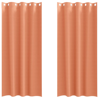 vidaXL Verdunkelungs-Vorhänge mit Ringen 2 pcs Terrakotta 260 x 140 cm