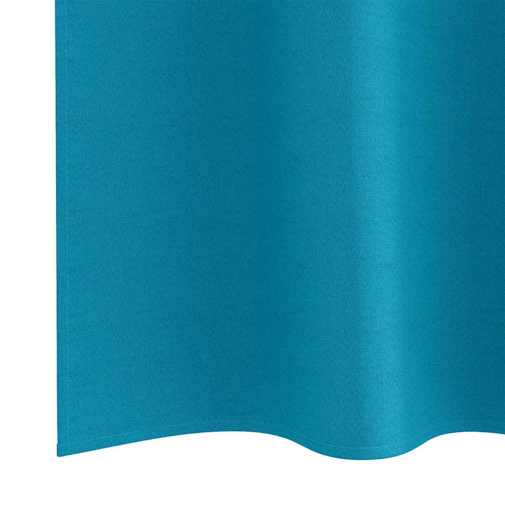 vidaXL Verdunkelungs-Vorhänge mit Ringen 2 pcs Türkis 260 x 140 cm