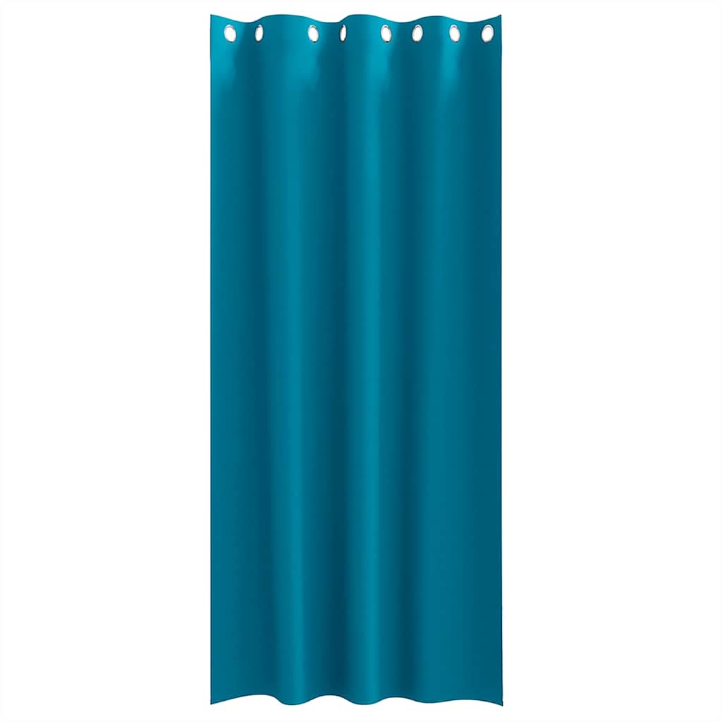 vidaXL Verdunkelungs-Vorhänge mit Ringen 2 pcs Türkis 260 x 140 cm