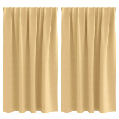 Verdunkelungs-Vorhänge mit Ringen 2 pcs Beige 140 x 140 cm