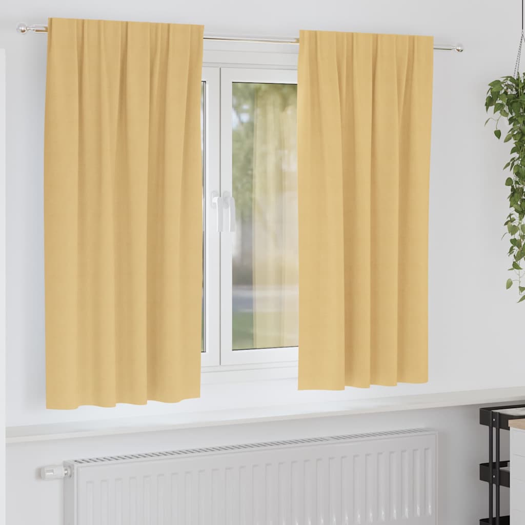 Verdunkelungs-Vorhänge mit Ringen 2 pcs Beige 175 x 140 cm