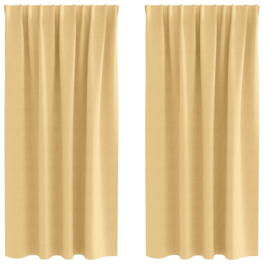 Verdunkelungs-Vorhänge mit Ringen 2 pcs Beige 175 x 140 cm