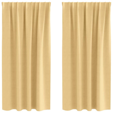 vidaXL Verdunkelungs-Vorhänge mit Ringen 2 pcs Beige 175 x 140 cm