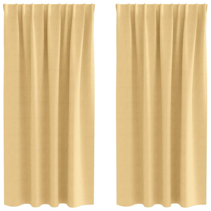 Verdunkelungs-Vorhänge mit Ringen 2 pcs Beige 175 x 140 cm