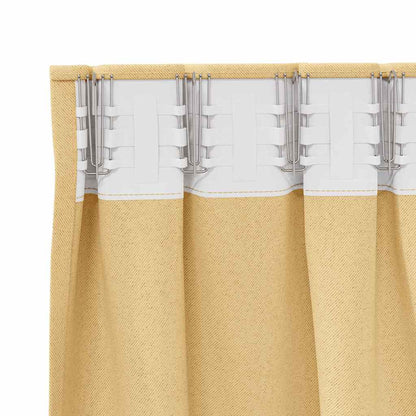 vidaXL Verdunkelungs-Vorhänge mit Ringen 2 pcs Beige 245 x 140 cm