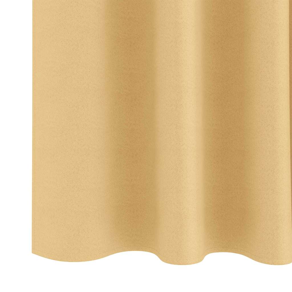 vidaXL Verdunkelungs-Vorhänge mit Ringen 2 pcs Beige 245 x 140 cm