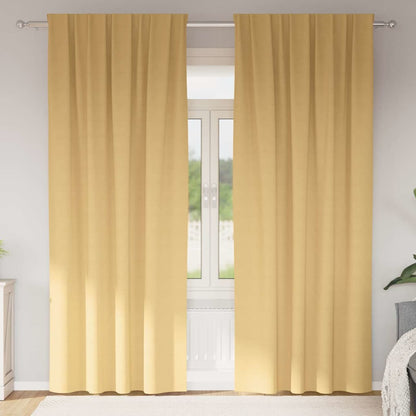 vidaXL Verdunkelungs-Vorhänge mit Ringen 2 pcs Beige 245 x 140 cm