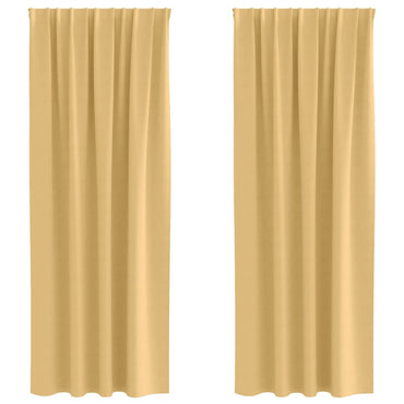 vidaXL Verdunkelungs-Vorhänge mit Ringen 2 pcs Beige 245 x 140 cm