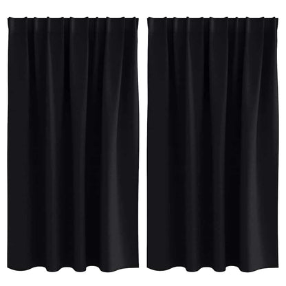 Verdunkelungs-Vorhänge mit Ringen 2 pcs Schwarz 140 x 140 cm
