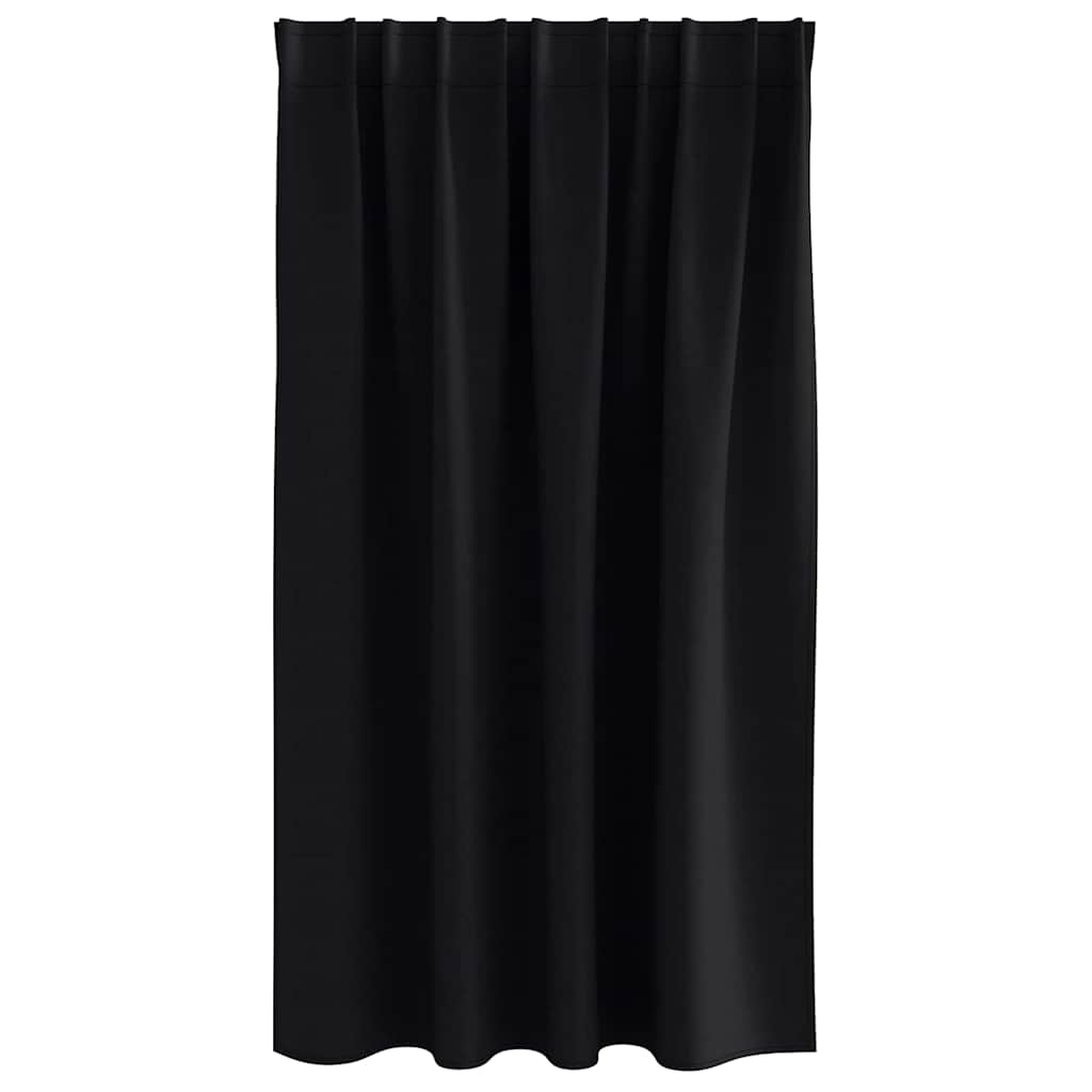 Verdunkelungs-Vorhänge mit Ringen 2 pcs Schwarz 140 x 140 cm