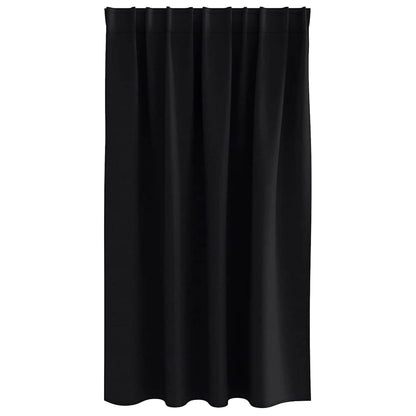 Verdunkelungs-Vorhänge mit Ringen 2 pcs Schwarz 140 x 140 cm