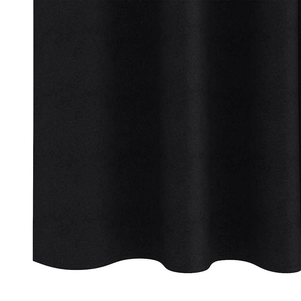 vidaXL Verdunkelungs-Vorhänge mit Ringen 2 pcs Schwarz 175 x 140 cm