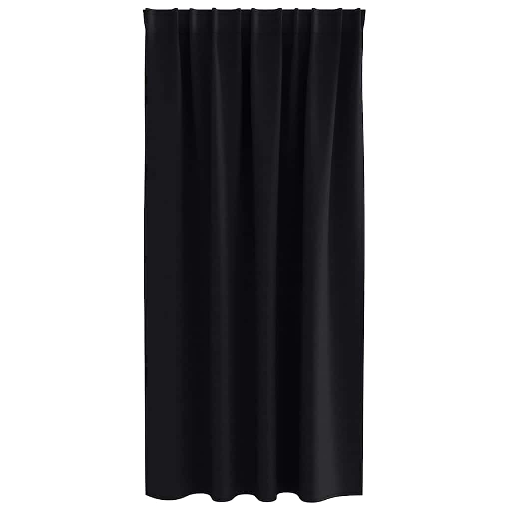 vidaXL Verdunkelungs-Vorhänge mit Ringen 2 pcs Schwarz 175 x 140 cm