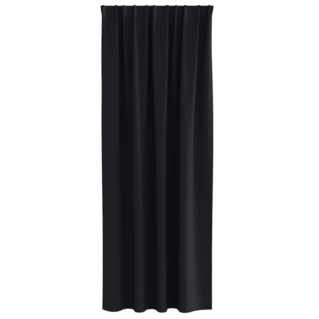 vidaXL Verdunkelungs-Vorhänge mit Ringen 2 pcs Schwarz 260 x 140 cm