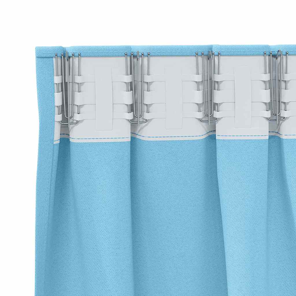 vidaXL Verdunkelungs-Vorhänge mit Ringen 2 pcs Himmelblau 140 x 140 cm