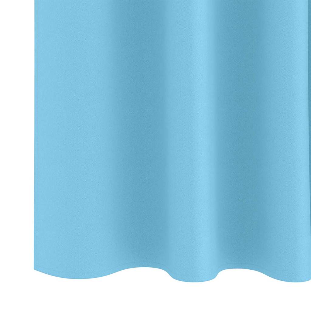 vidaXL Verdunkelungs-Vorhänge mit Ringen 2 pcs Himmelblau 225 x 140 cm