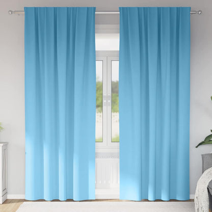 vidaXL Verdunkelungs-Vorhänge mit Ringen 2 pcs Himmelblau 225 x 140 cm