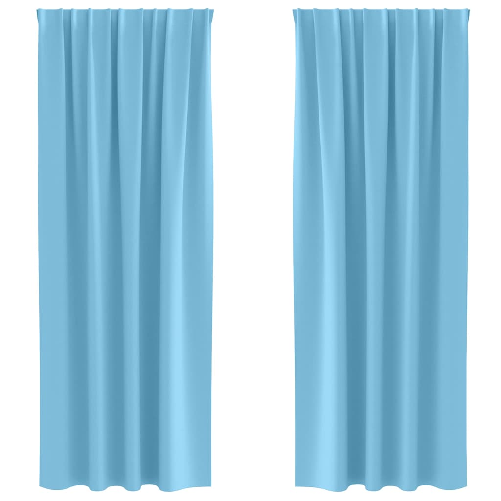 vidaXL Verdunkelungs-Vorhänge mit Ringen 2 pcs Himmelblau 225 x 140 cm